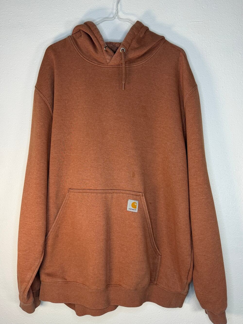 Carhartt Hoodie Red Brown Original Fit Men’s Size XL Heavy Workwear Pullover